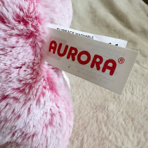 Aurora Pink Hearts Ears Elephant 10” Lots of Love Valentines Plush Stuffed Toy - Picture 4 of 6